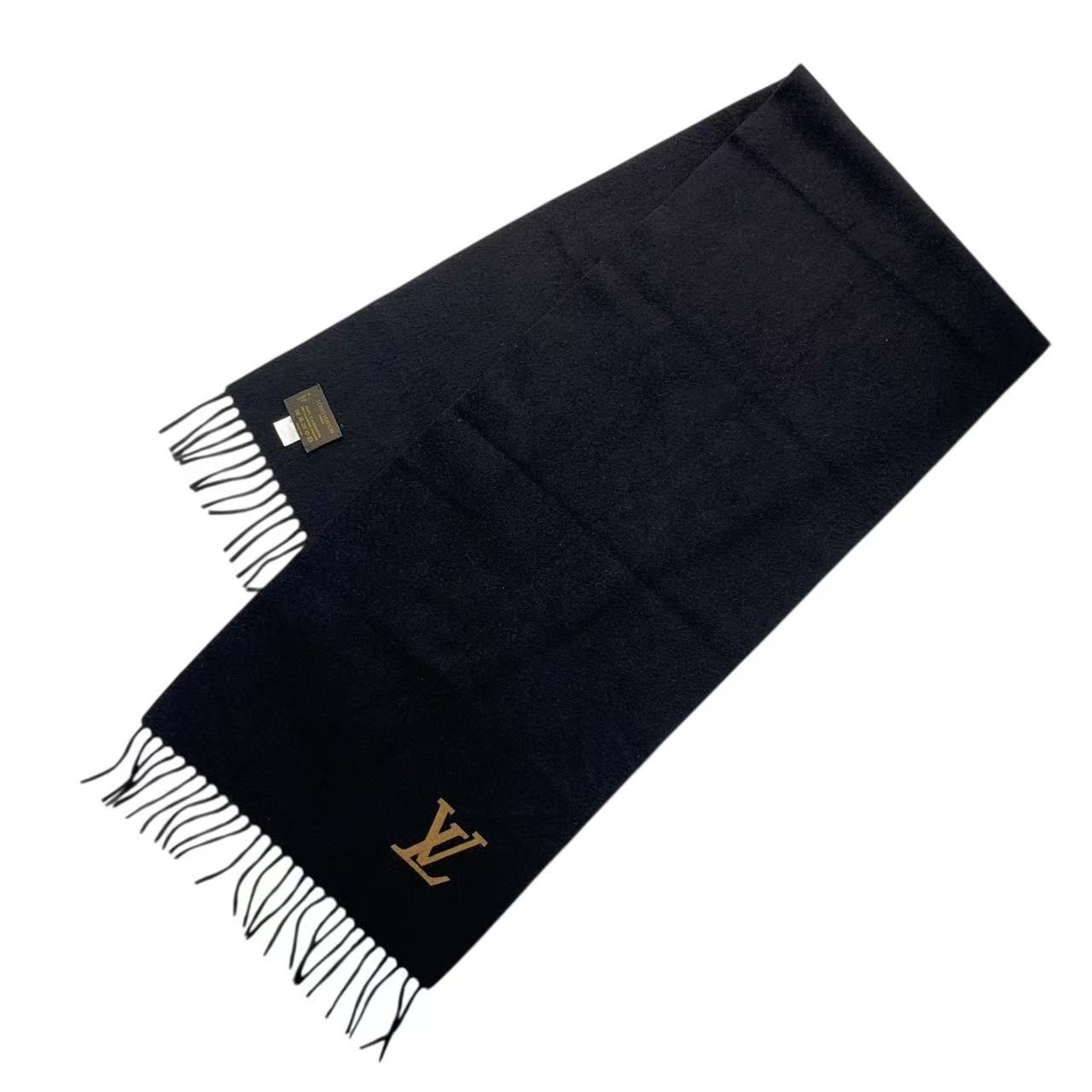 美品 LOUIS VUITTON ルイヴィトン えり巻き カシミール 黒いこと LVロゴタイプ