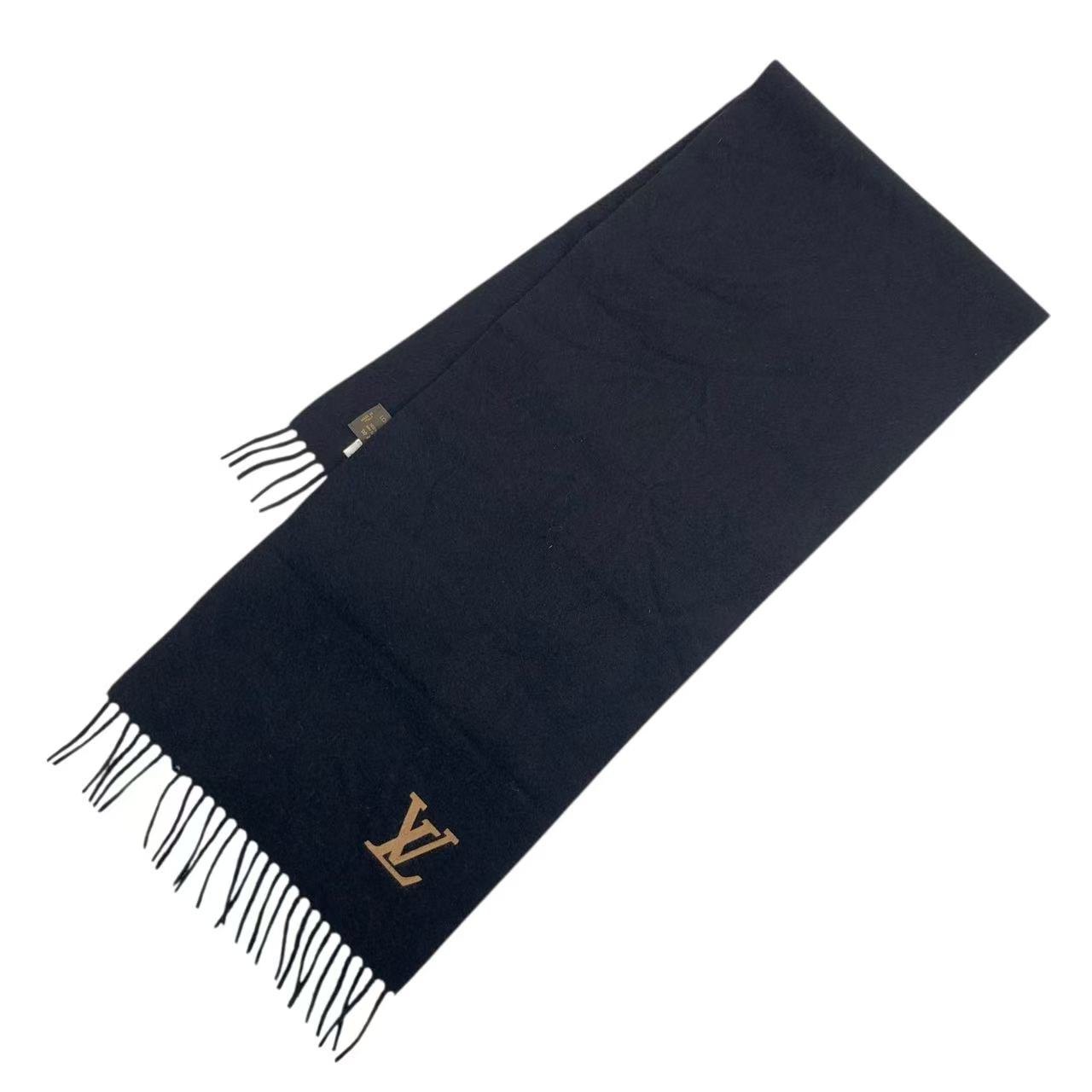 美品 LOUIS VUITTON ルイヴィトン えり巻き カシミール LVロゴタイプ 黒いこと