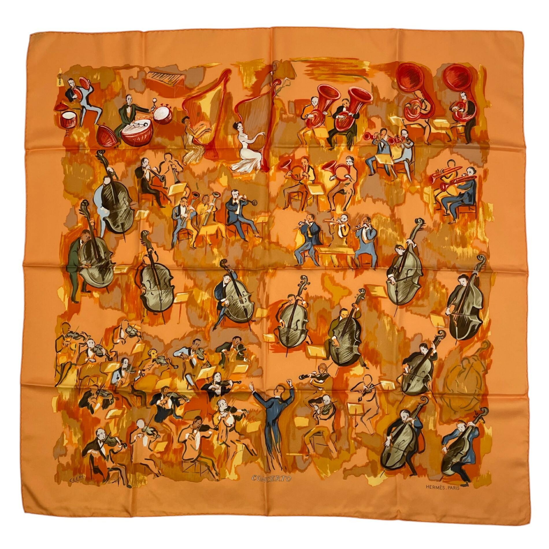 楽天市場】極美品 HERMES エルメス カレ90 CONCERTO コンチェルト