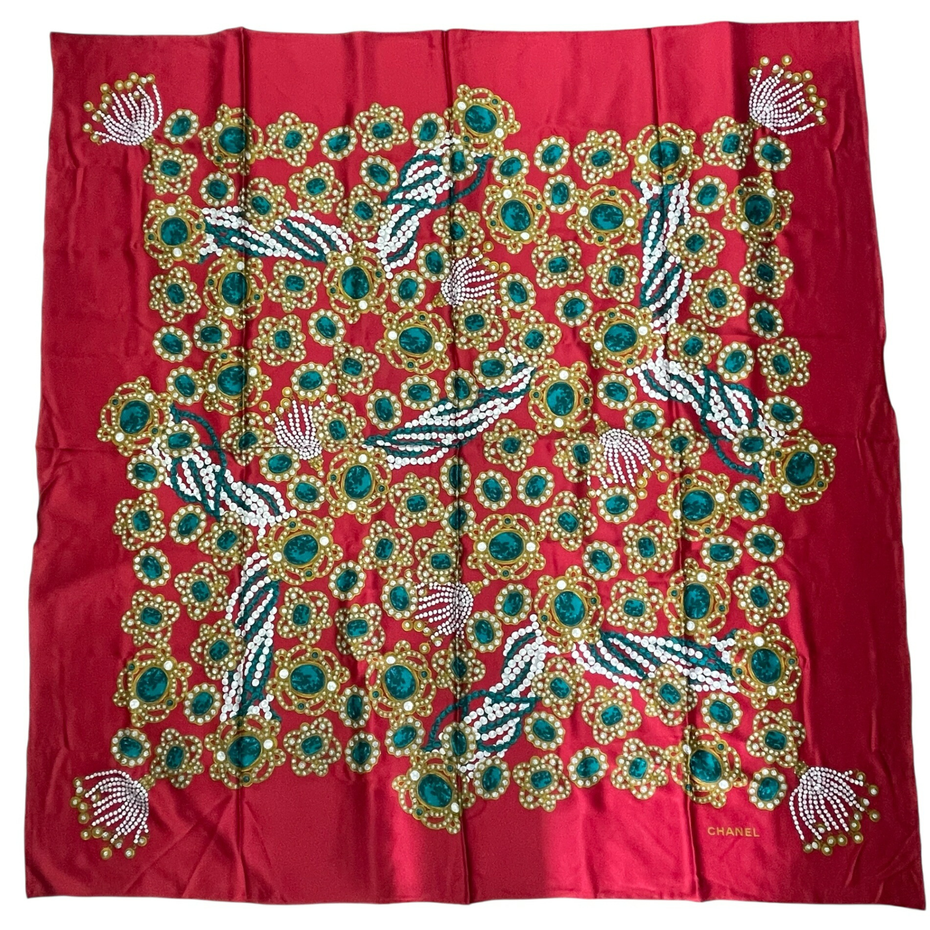 楽天市場】美品 CHANEL シャネル カメリア シルク スカーフ 大判