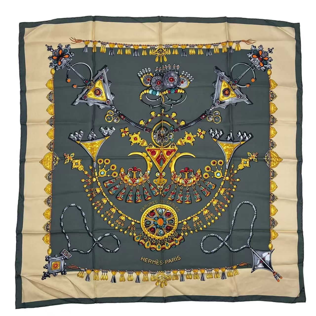 楽天市場】HERMES エルメス カレ90 MINERAUX 鉱物柄 シルク スカーフ