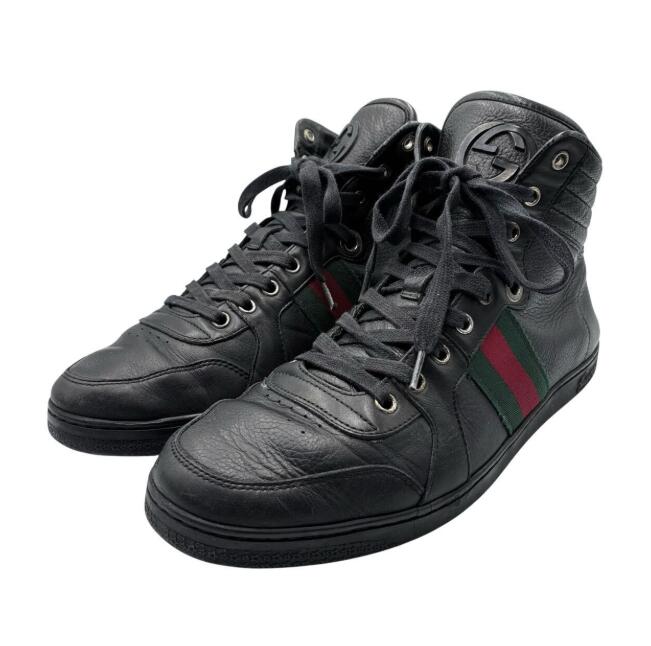 楽天市場】【GUCCI】グッチ『レザーハイカットスニーカー size8C