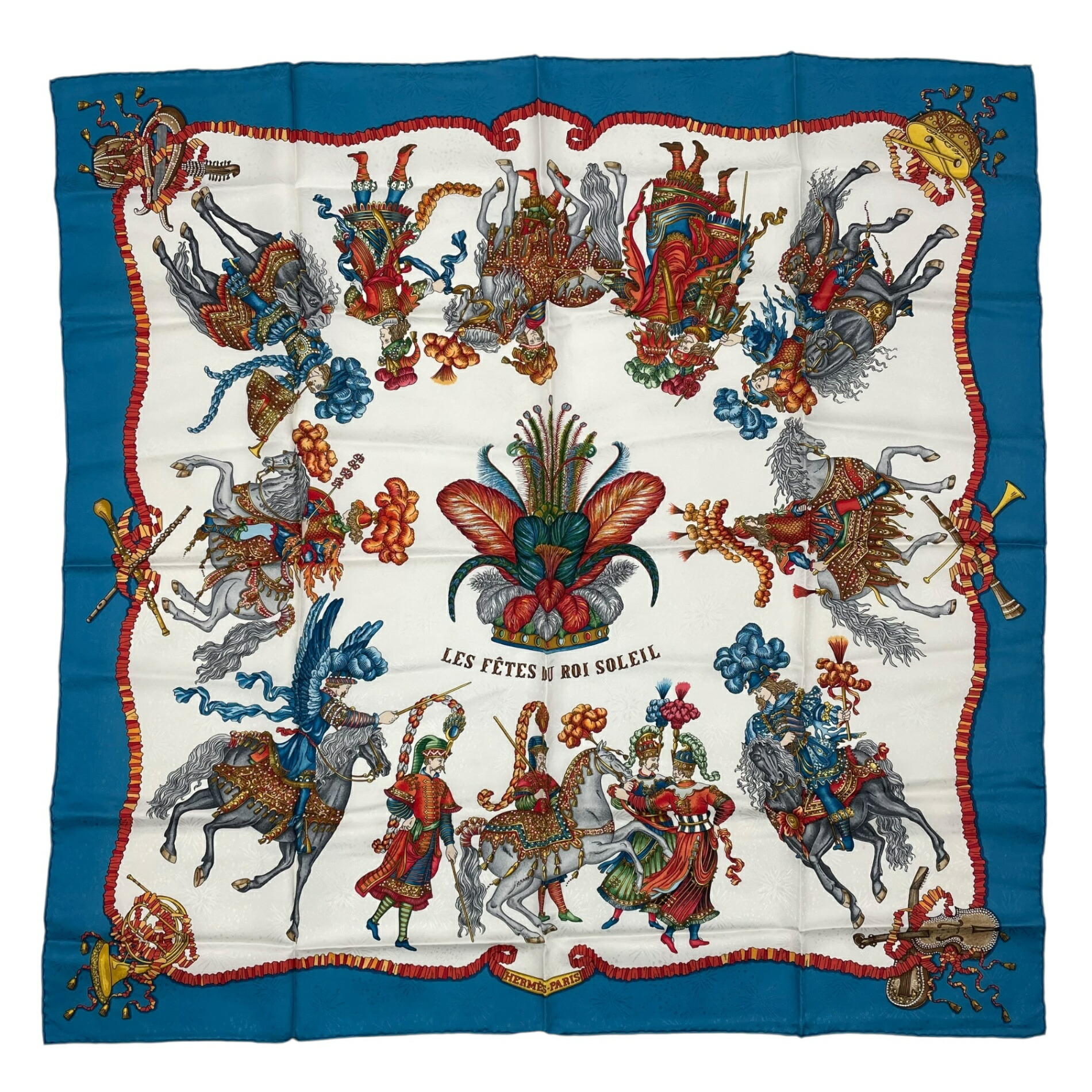 楽天市場】【緑屋質屋】エルメス カレ90(スカーフ) LES FETES DU ROI