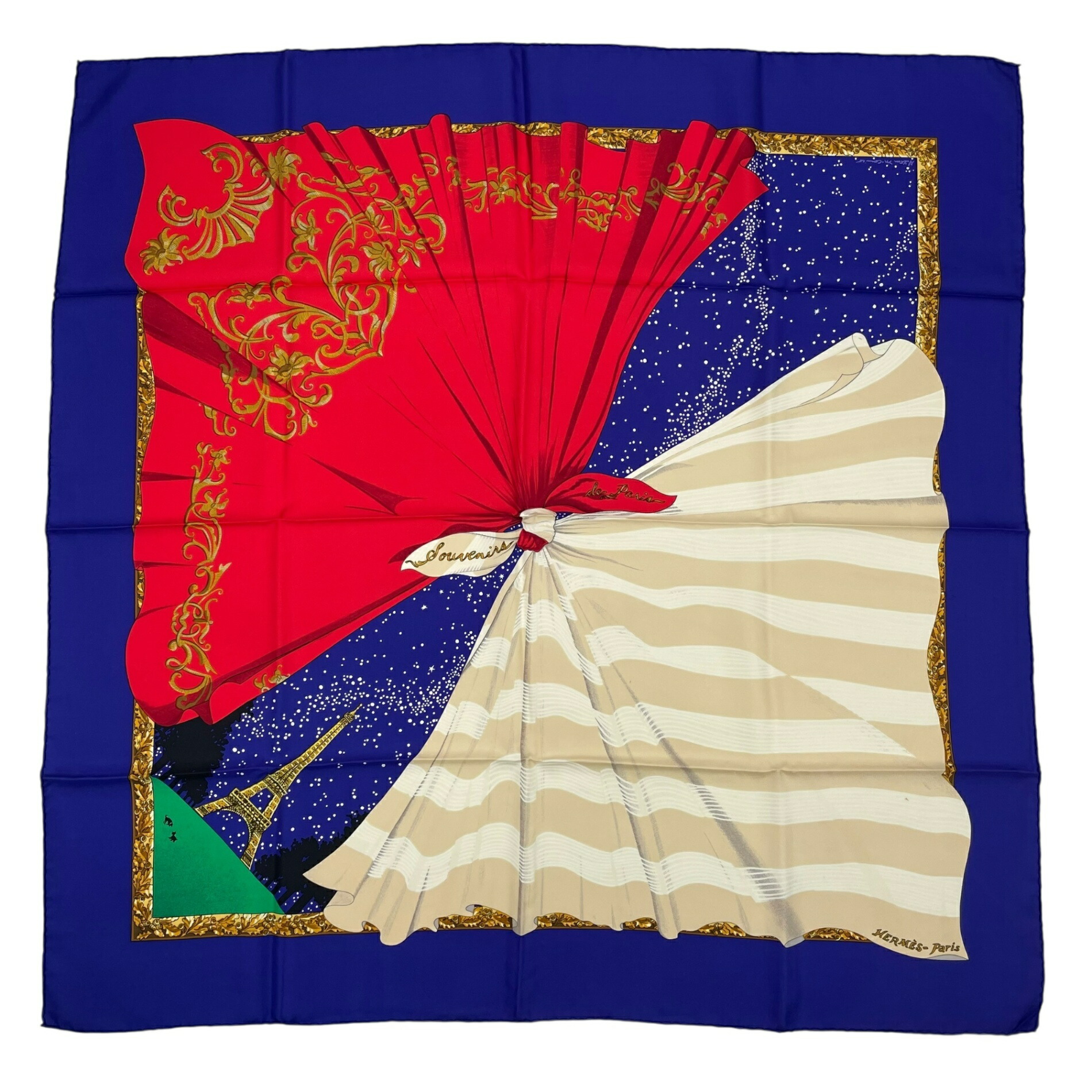 楽天市場】エルメス スカーフ レディース カレ90 Souvenirs de Paris