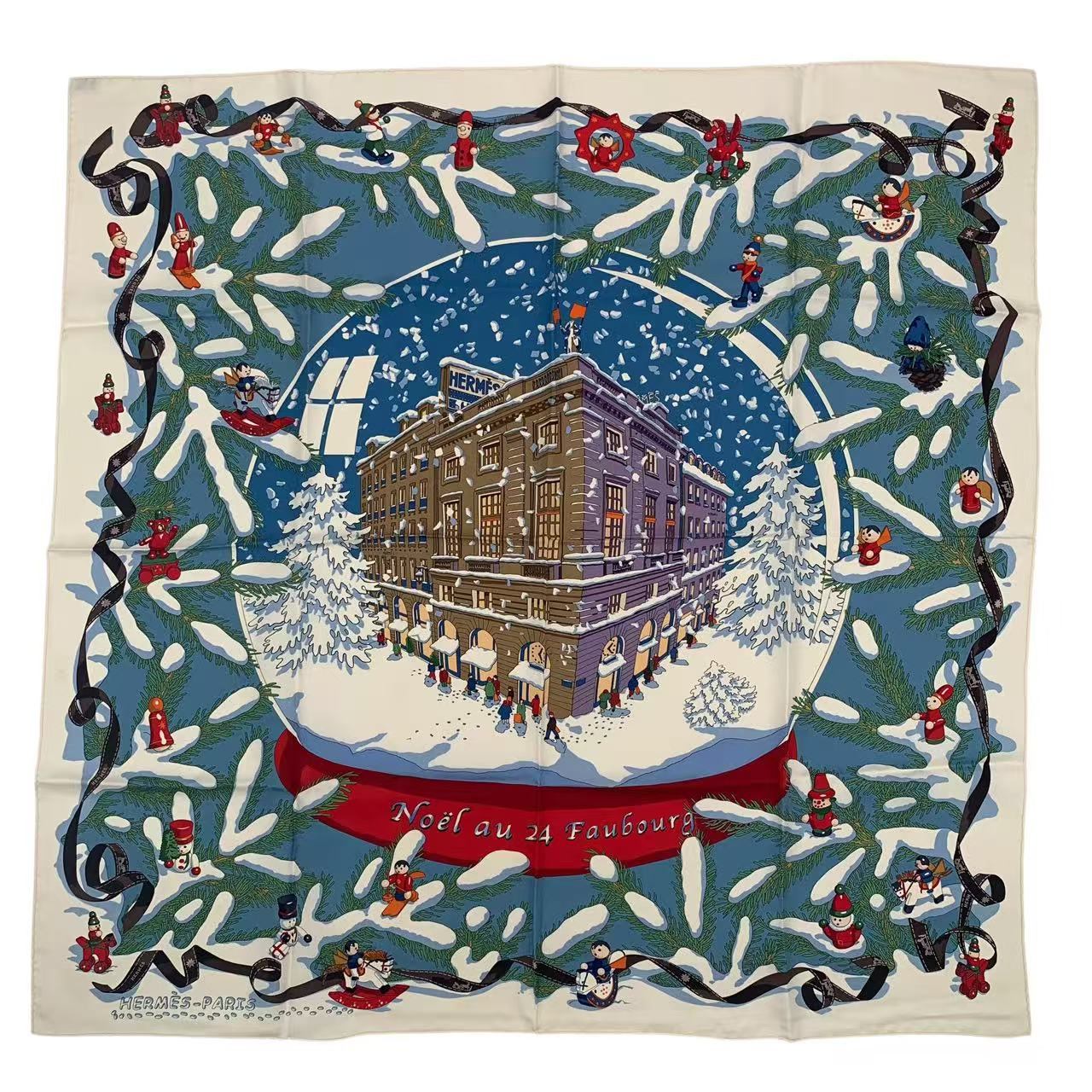 楽天市場】HERMES エルメス カレ 90 Neige d'Antan 去年の雪 イエロー