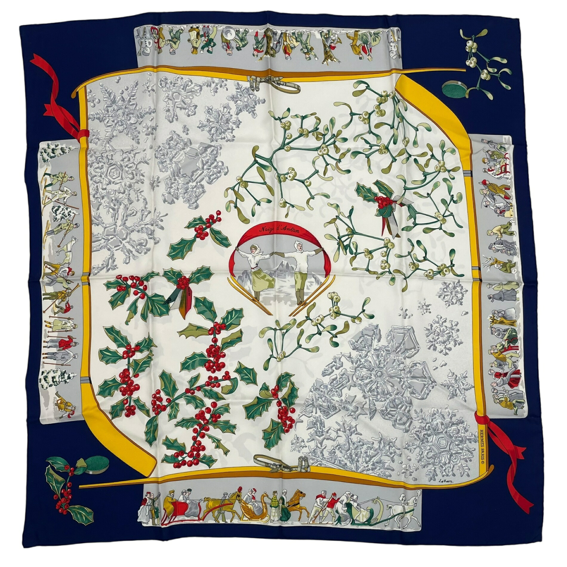 楽天市場】美品 HERMES エルメス カレ90 Neige d'Antan 去年の雪