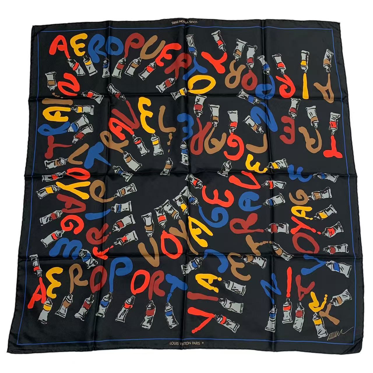 極美品 LOUIS VUITTON ルイ ヴィトン スカーフ シルク 絵具柄 マルチカラー｜Tokyo Vintage Brand
