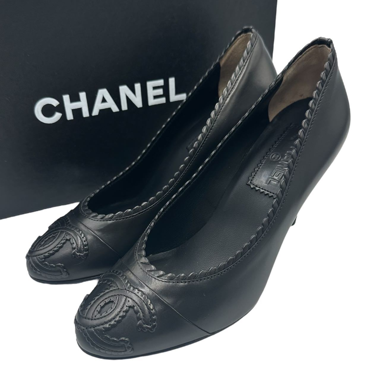 楽天市場】CHANEL シャネル パンプス レザー パテントレザー ブラック