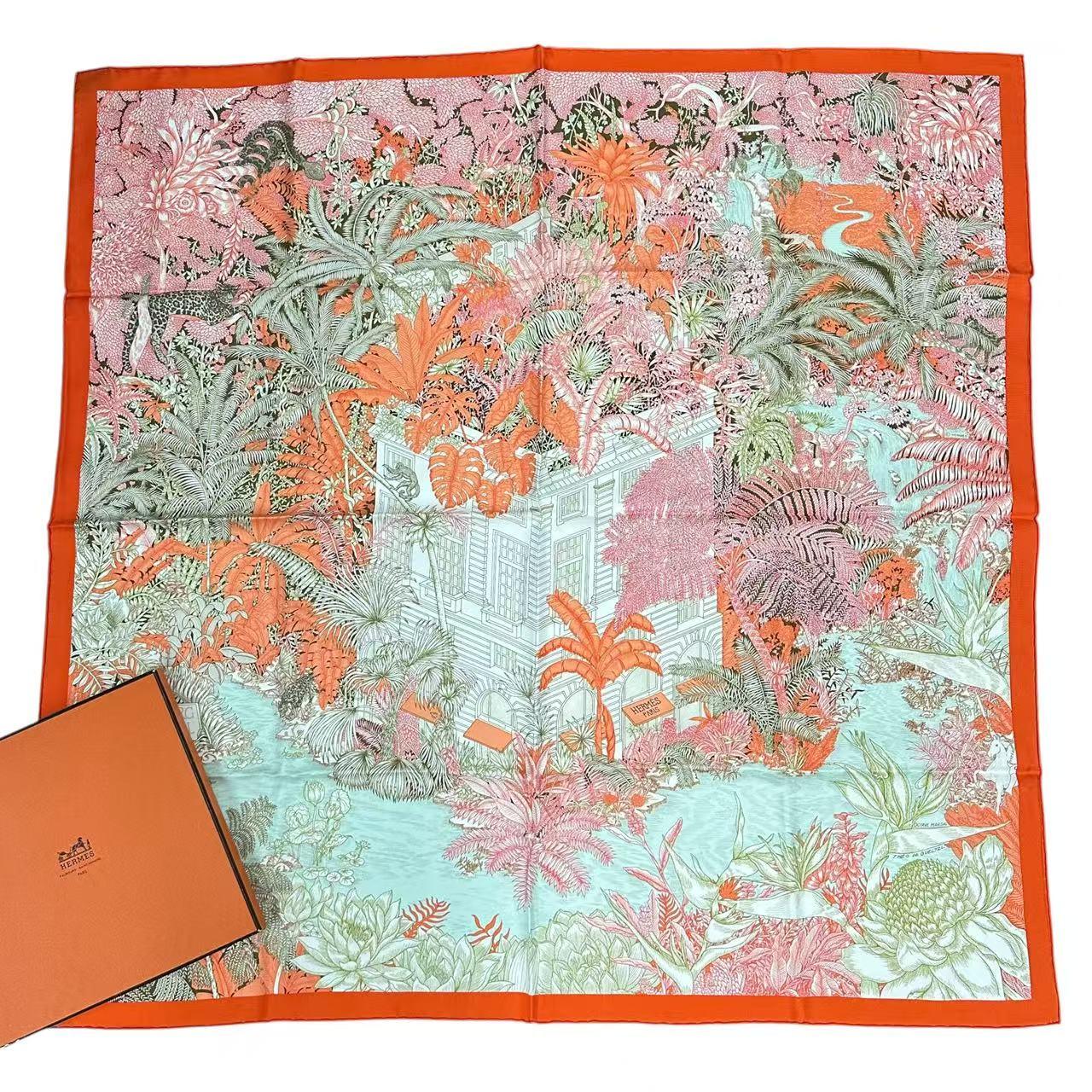 新品負けず劣らず HERMES エルメス カレ90 Faubourg Tropical フォーブル・トロピカル マルチ色合い 箱付き添い人