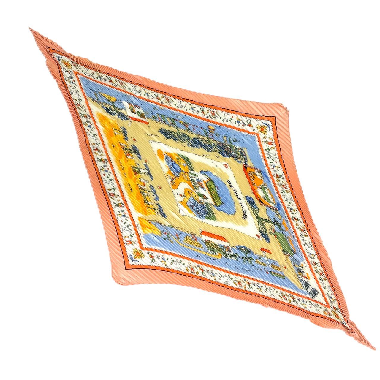 極美品 HERMES エルメス プリーツ RE TOUR A LA TERRE 故郷に帰る シルク ピンク｜Tokyo Vintage Brand