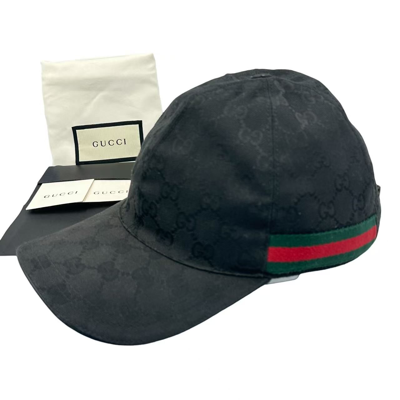 美品 GUCCI グッチ 野球旗がしら GG 帆布 黒いこと 男女兼用 大きさL 庫入れ袋付き添い人