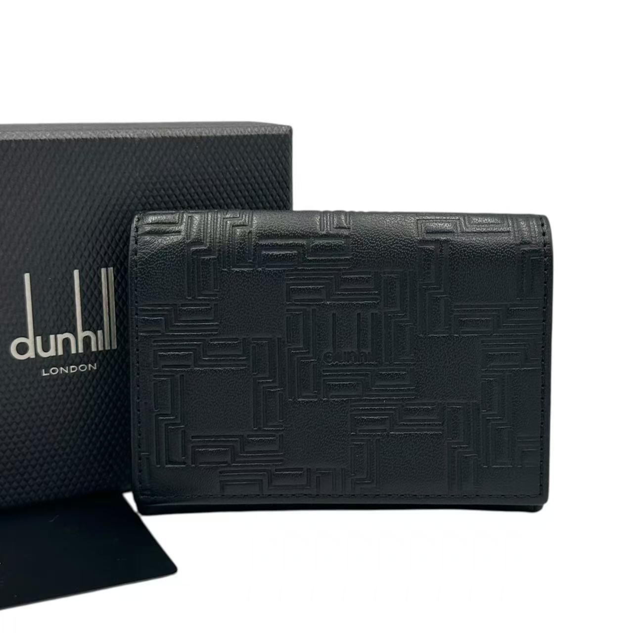 未当て嵌める品 dunhill ダン吸血鬼 歌留多容れもの 黒いこと なめし革 箱付き添い人