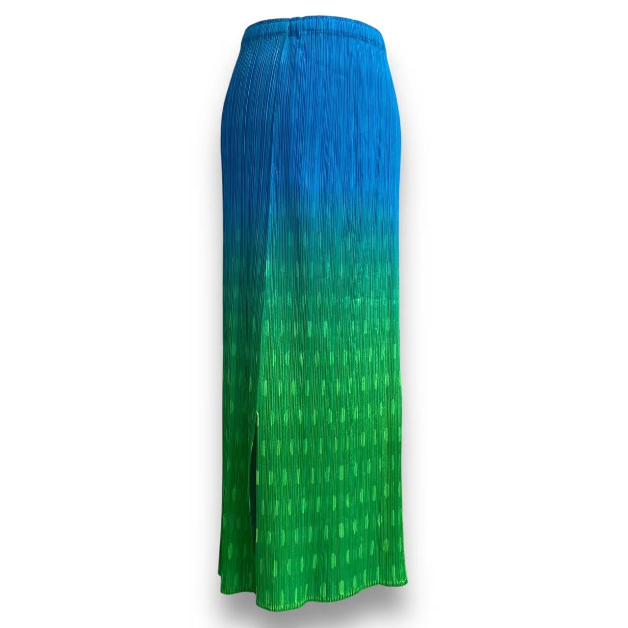 極美品 ISSEY MIYAKE イッセイミヤケ PLEATS PLEASE プリーツプリーズ スカート グリーン＆ブルー｜Tokyo Vintage Brand 65,340円