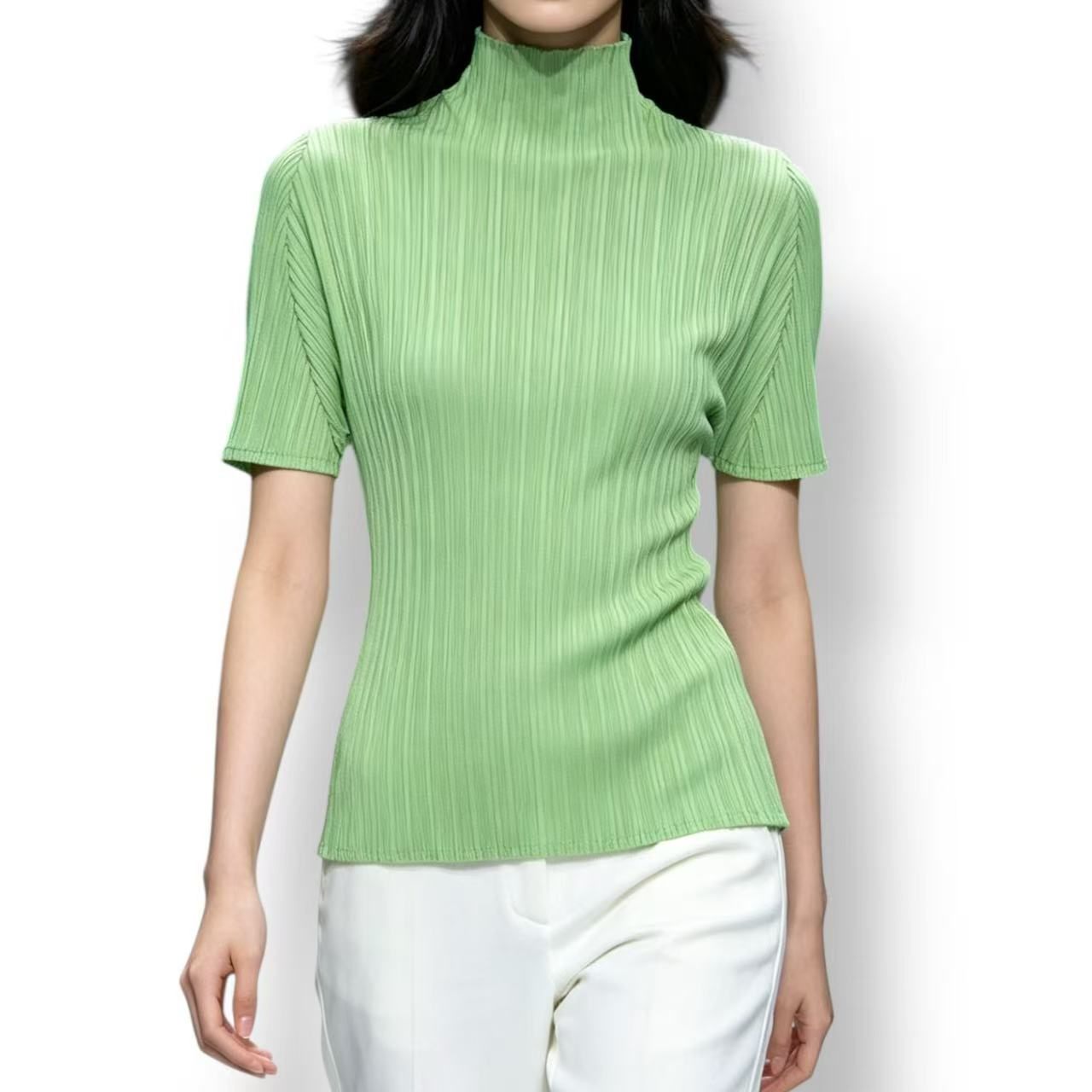 極美品 ISSEY MIYAKE イッセイミヤケ PLEATS PLEASE プリーツプリーズ カットソー グリーン サイズ4|Tokyo Vintage Brand