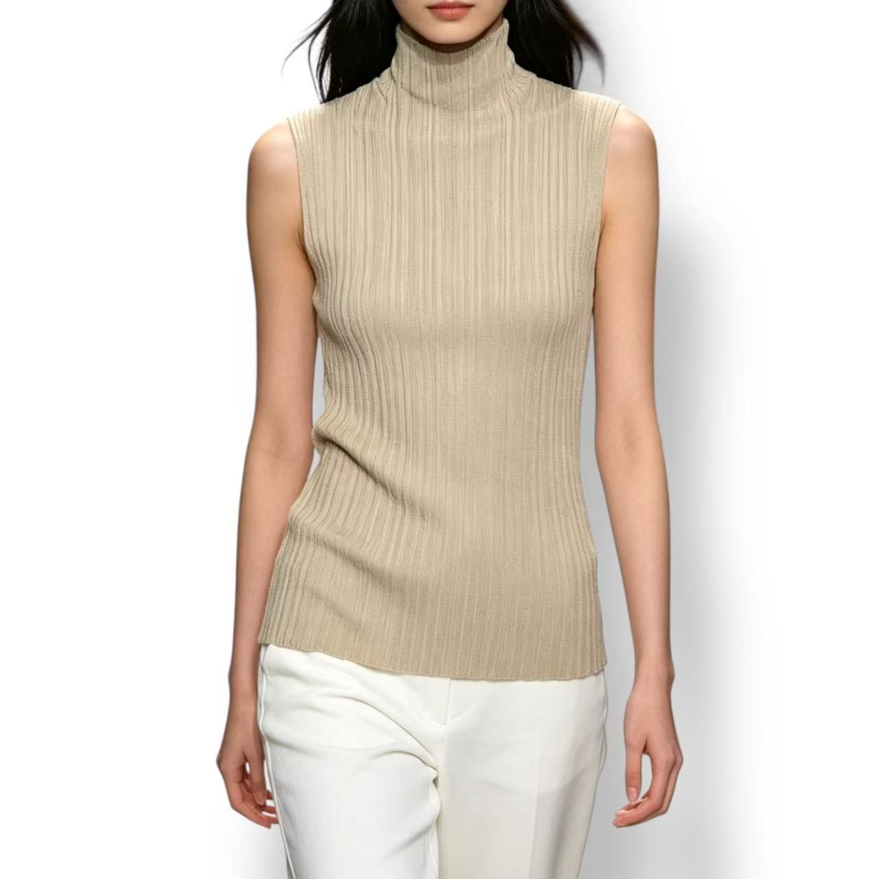 極美品 ISSEY MIYAKE イッセイミヤケ PLEATS PLEASE プリーツプリーズ カットソー ベスト アイボリー サイズ4｜Tokyo Vintage Brand