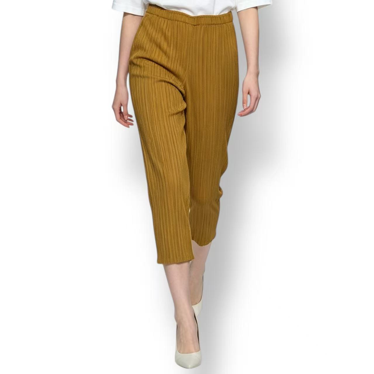 極美品 ISSEY MIYAKE イッセイミヤケ PLEATS PLEASE プリーツプリーズ パンツ イエロー サイズ3|Tokyo Vintage Brand