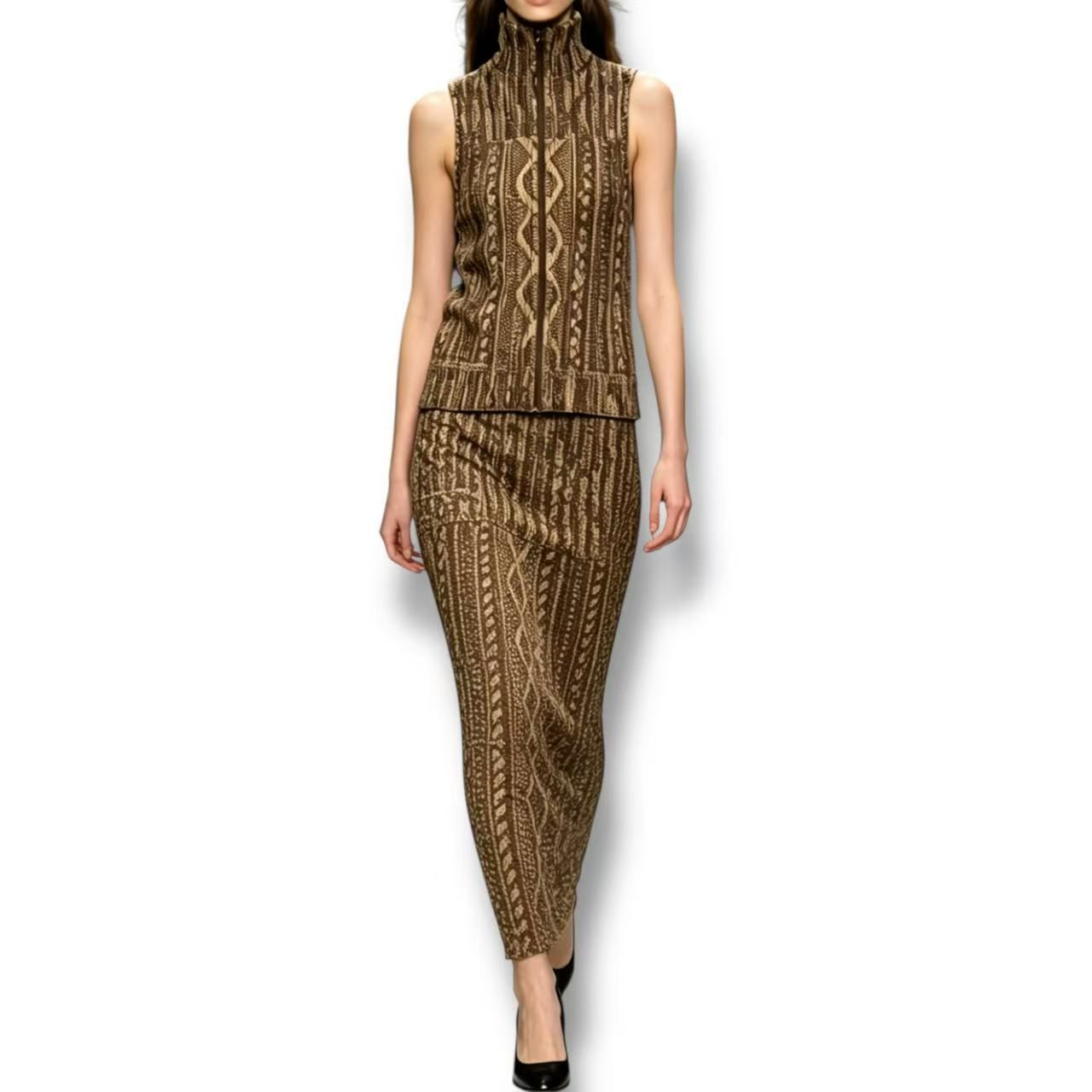 新品負けず劣らず ISSEY MIYAKE イッセイミヤケ PLEATS PLEASE 筋目プリーズ セットアップ より良い スコート ロング チェーン店 赤銅色  大きさ4