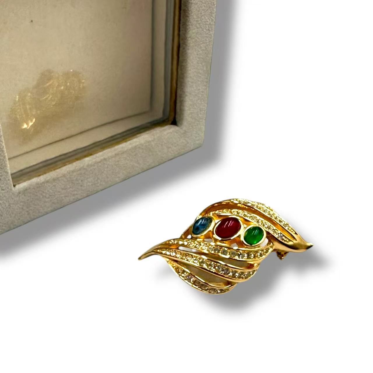 ヴィンテージ 新品同様 Christian Dior ディオール ブローチ ラインストーン ゴールド｜Tokyo Vintage Brand