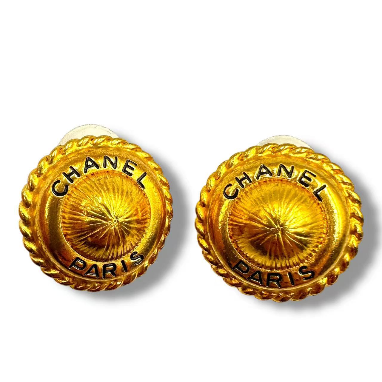 ヴィンテージ 極美品 CHANEL シャネル イヤリング ロゴ 丸型 ゴールド|Tokyo Vintage Brand