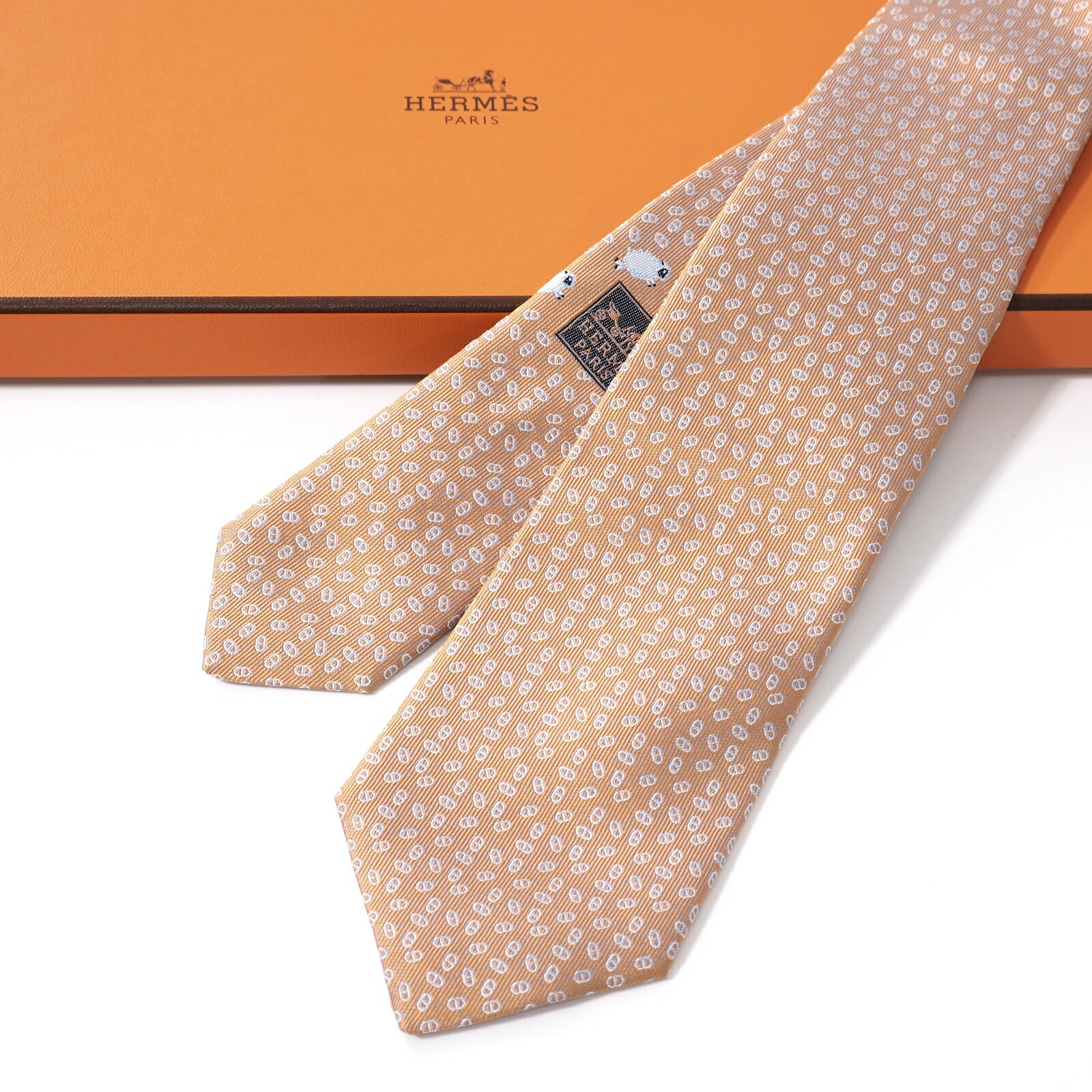 エルメス　HERMES ネクタイ　チェーン　シェーヌダンクル 楽天市場】未使用 HERMES エルメス メンズ ネクタイ シェーヌダンクル