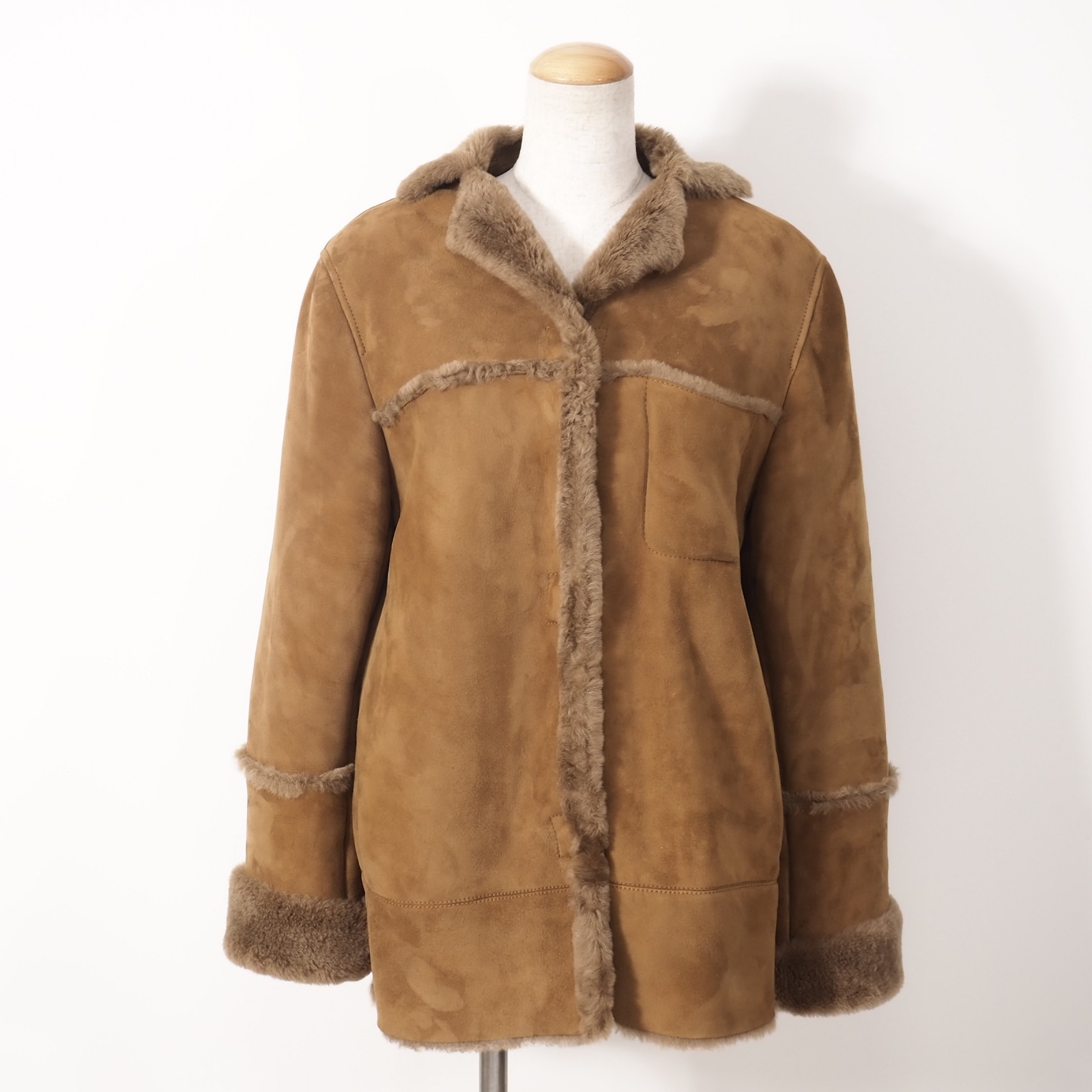 MARELLA ラムレザー ムートン ジャケット コート 40 ブラウン レディース 正規品 5-ZHF446|Tokyo Vintage Brand