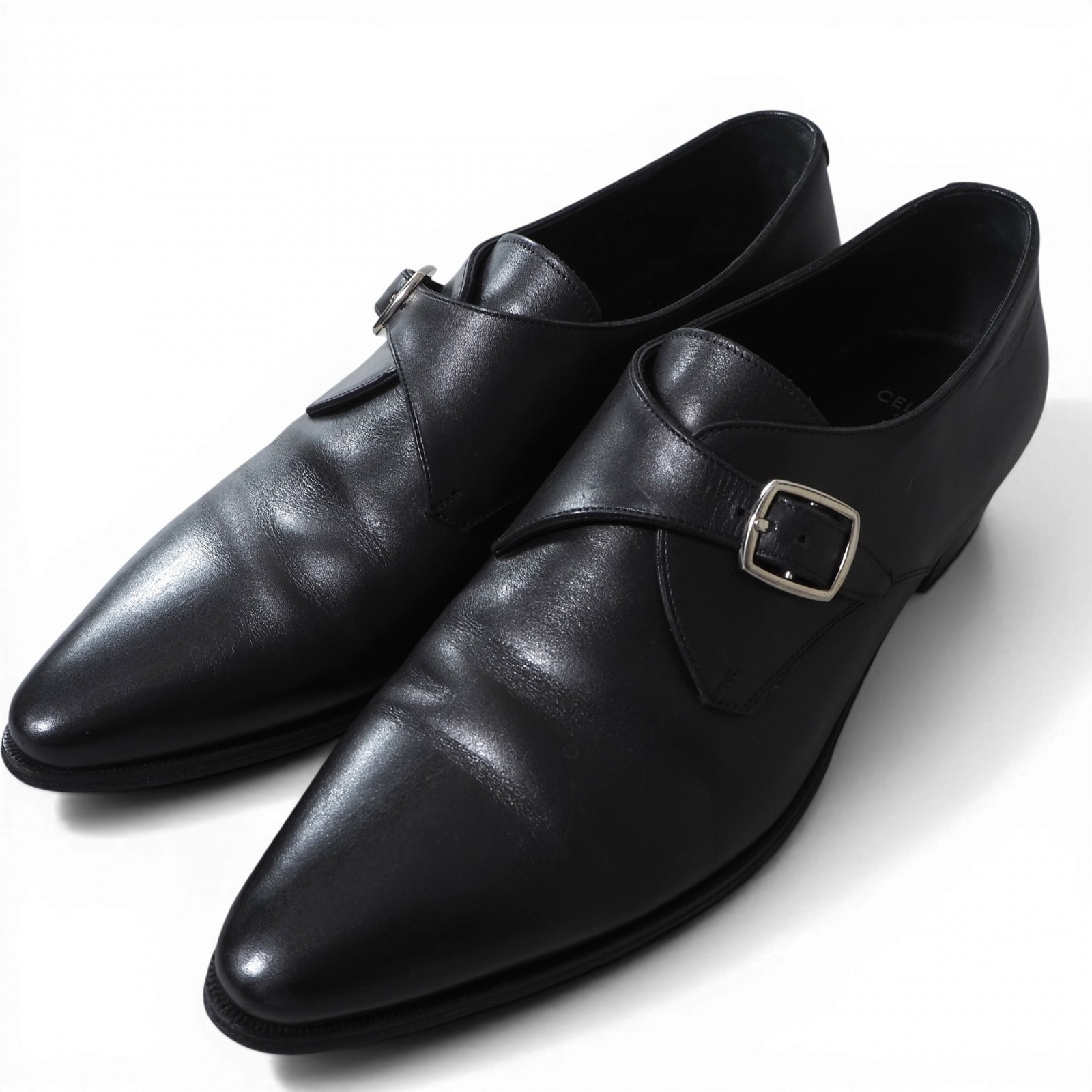セリーヌ CELINE ジャクノ JACNO ポインテッドトゥ レザーシューズ ブラック 靴 42 メンズ 正規品 6-YA006