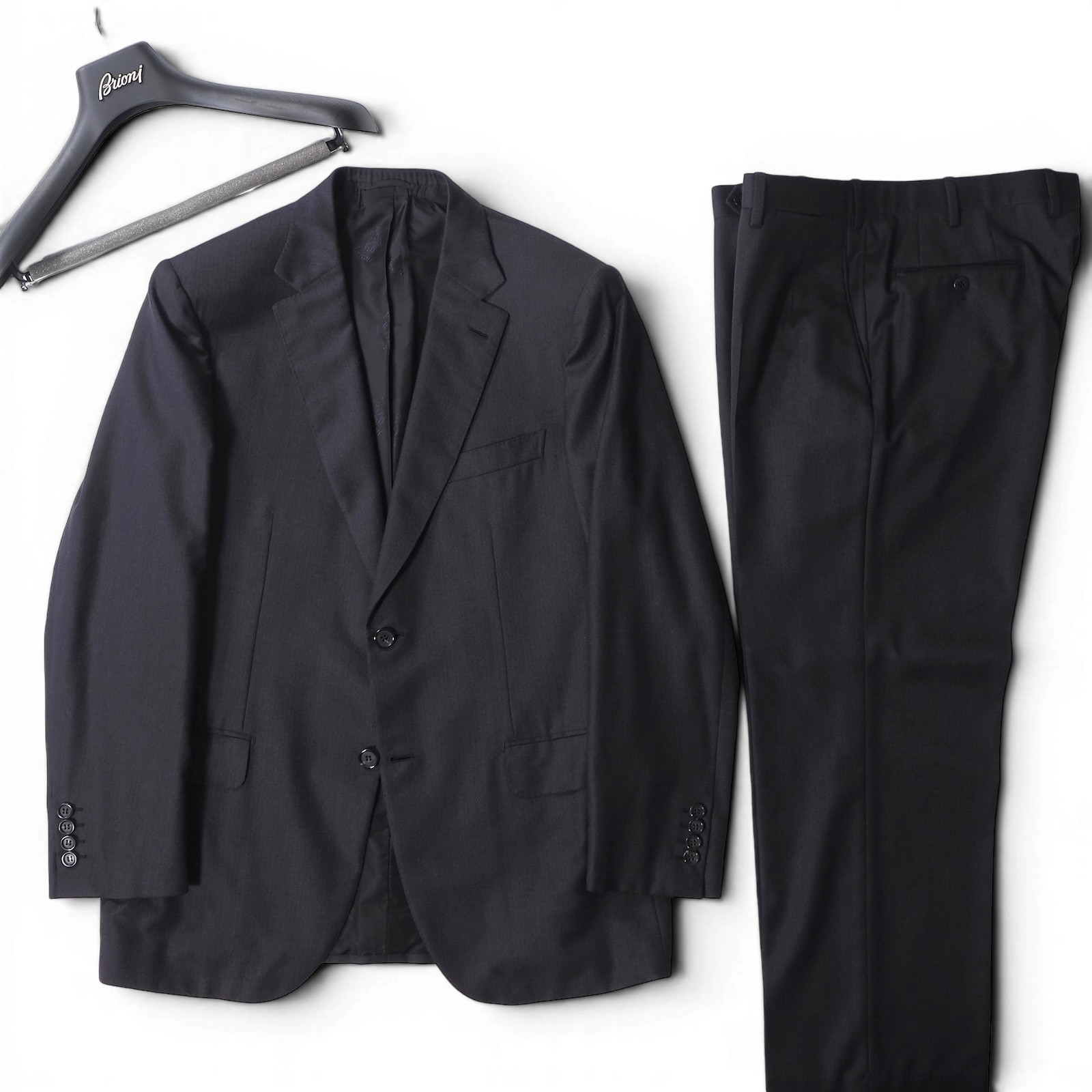 ブリオーニ Brioni イタリア製 Super150\u0027s 羊毛 背広 上衣 ズボン下 52 米国海軍 メンズ 定め事品 6-YE066
