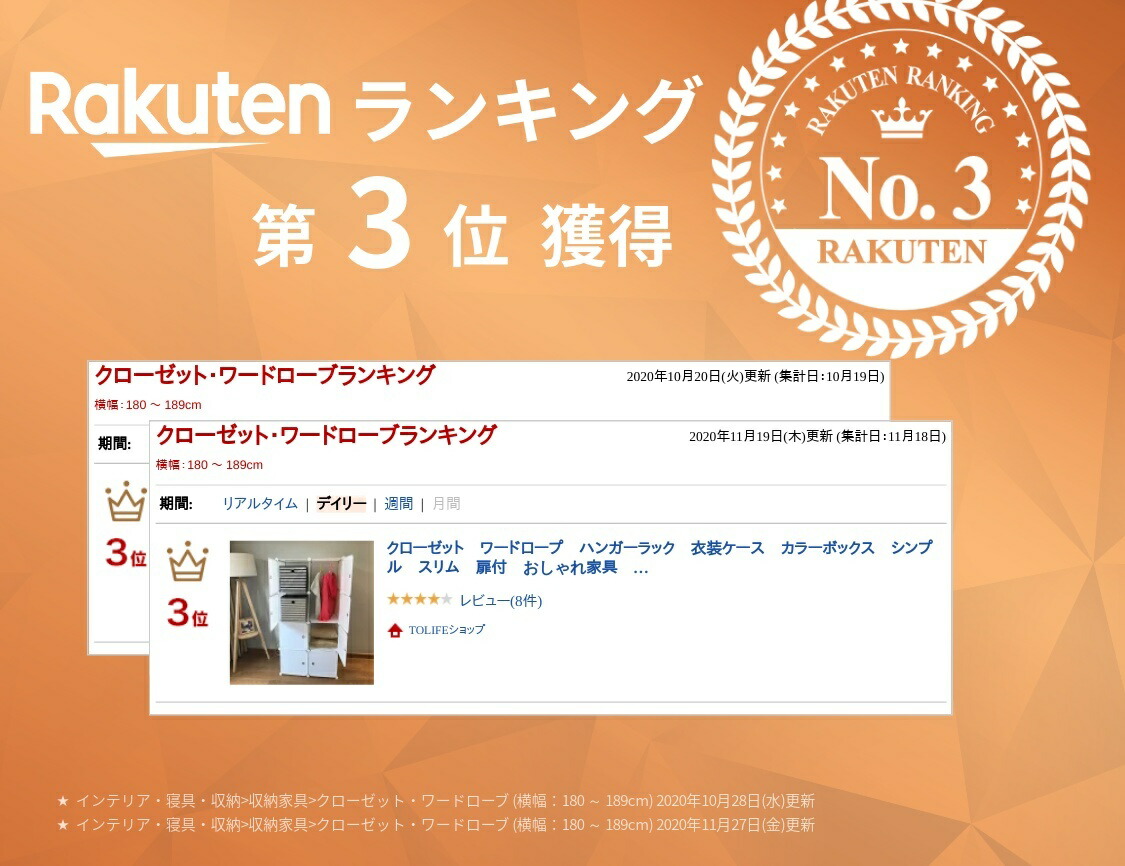 楽天市場 クローゼット ワードロープ ハンガーラック 衣装ケース カラーボックス シンプル スリム 扉付 おしゃれ家具 タンス ラック 収納ボックス 4段2列8扉 大容量収納 L028xx1k 送料無料 粗品付 Tolifeショップ