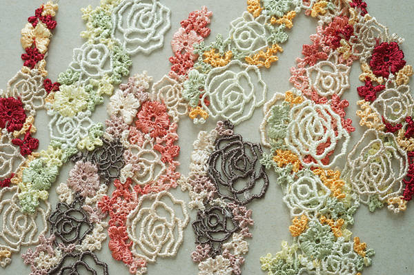 楽天市場】立体感 ミックス色 薔薇 バラ レースモチーフ 単位一枚