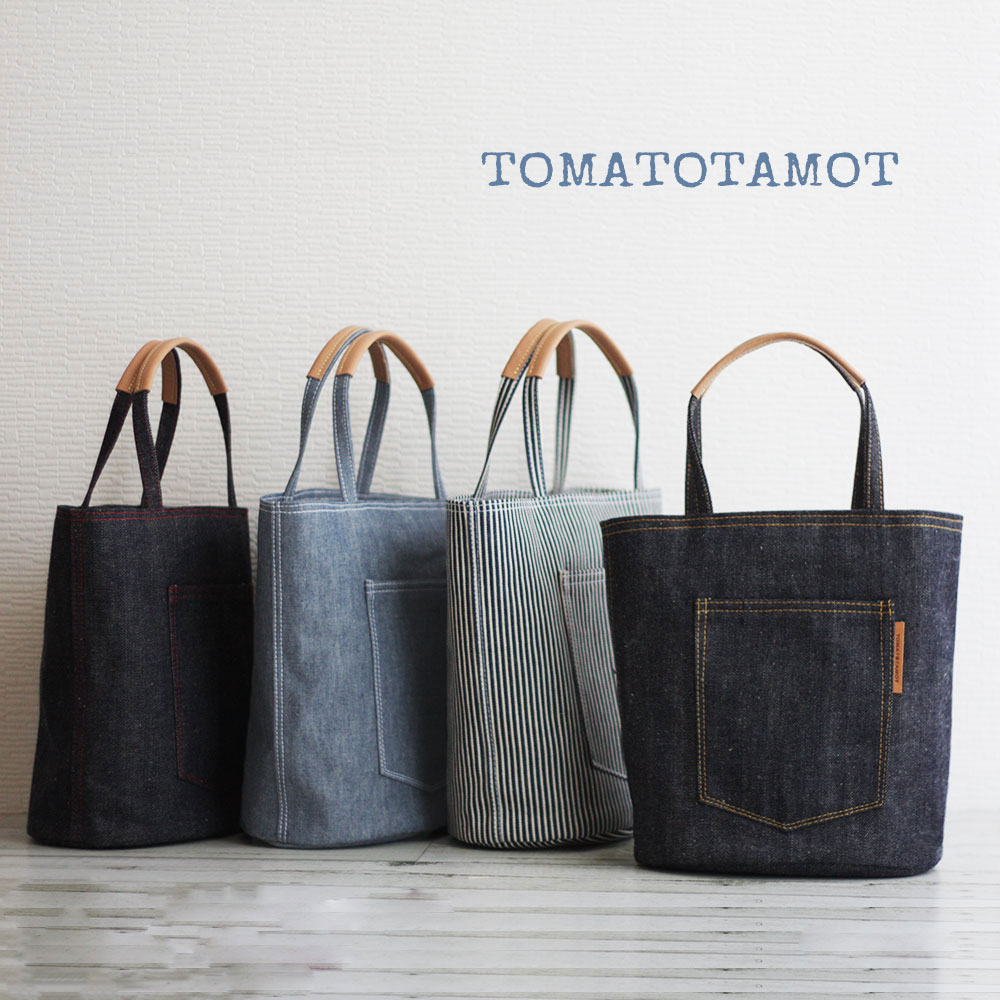 楽天市場】バケツトートバッグ 岡山デニム ヒッコリー ダンガリー 革