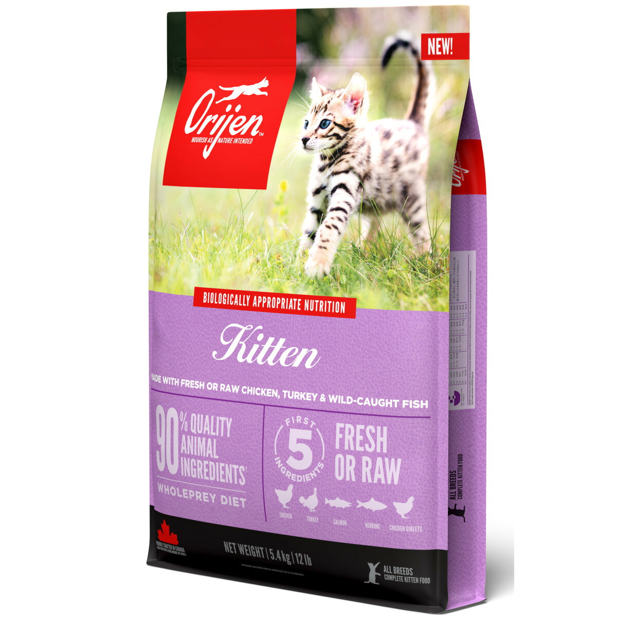 【並行輸入品】 開びゃく Orijen キトゥン 全猫種 子ネコ用 キャットフード 5.4kg