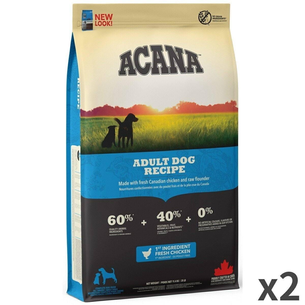 【並行輸入品】 アカナ アダルト ドッグ レシピ 全犬種 成犬用 ドッグフード 11.4kg &times;2袋入｜トムキャット店