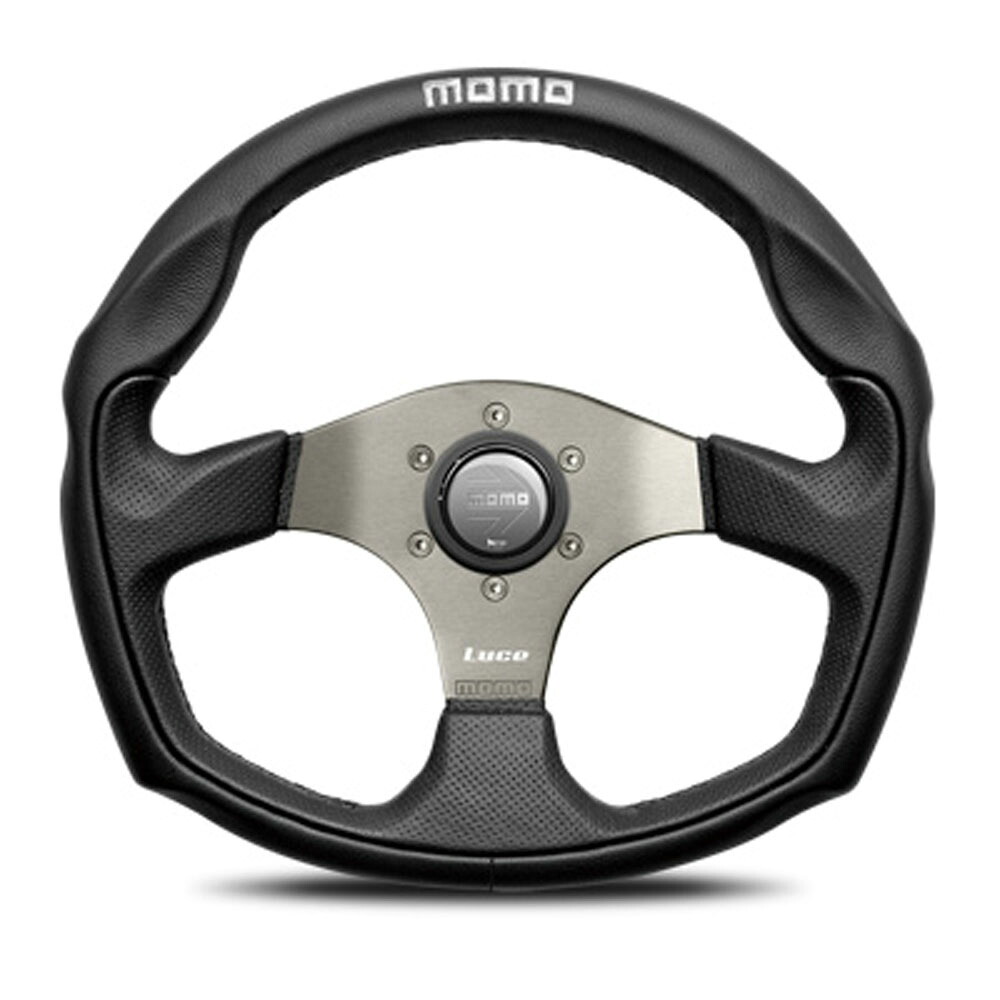 MOMO モモ ステアリング LUCE 350mm ルーチェ ブラックレザー L-1｜TunedJDM-tokyo