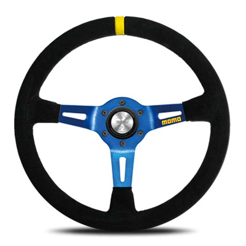 MOMO モモ ステアリング MOD.08 SUEDE/BLUE SPOKE 350mm モデル08 スエード/ブルースポーク ブラックスエード M-63