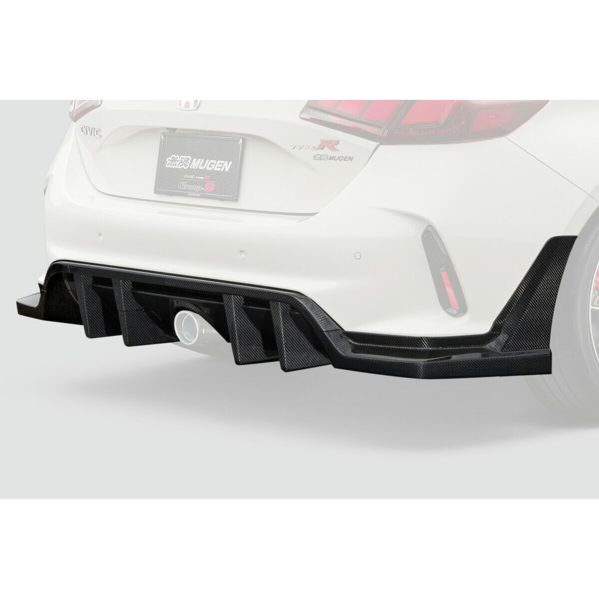 無限 カーボンリアバンパーディフューザー シビックタイプR / CIVIC TYPE R FL5-100 2022年9月～ グループB UVカットクリア塗装仕上げ 84111XNRCK1S0