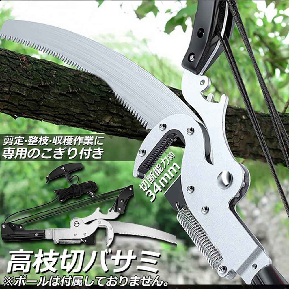 高枝切りバサミ 高枝切鋏 剪定鋏 高枝切り鋏 高枝きりばさみ ロープ式 高枝切りのこぎり 高枝ノコギリ 高枝切りバサミ 軽量 はさみ 剪定 果実 採取 枝切 ハサミ 園芸 ガーデニング用品