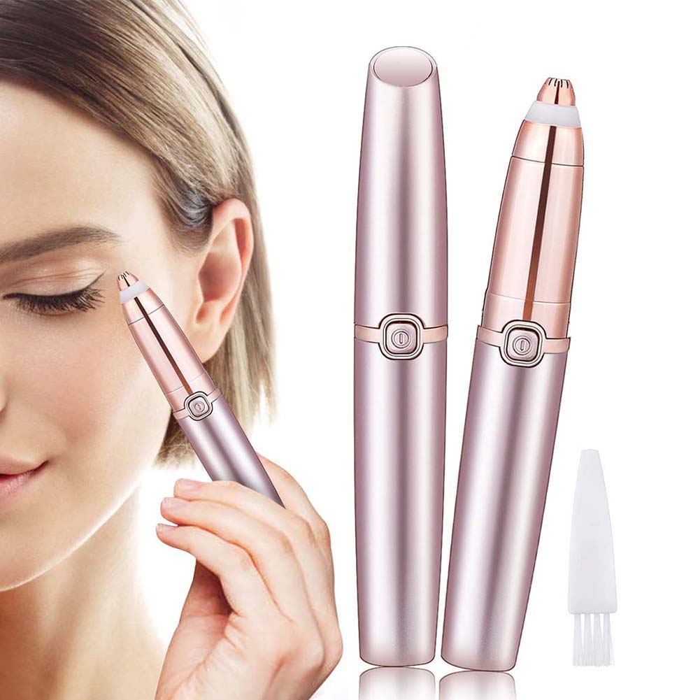 眉毛トリマー　シェーバー　動作確認　保証無し　電池新品 眉毛シェーバー 電動 アイブロー 眉剃り ムダ毛処理 ライト付き