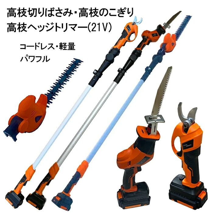 10%OFF更にCP散り散り! 電動 高枝 引き切り 高枝切りばさみ ヘッジトリマー 切り落とすばさみ 豪然たる ★21V 高枝引き切り 高枝切りバサミ ポールソー ハンディソー コードレス 申し受ける式 小型 身寄り用 ノコギリ レシプロソー 一台二役 176～232珊伸縮能力のある【日本製引き切り刃当て嵌める】
