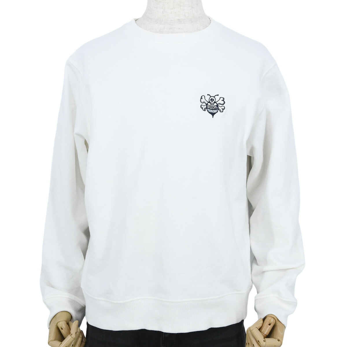 【クーポンでお得×さらにポイントUP】 ディオール ステューシー DIOR STUSSY Bee 刺繍ロゴ スウェット トレーナー トップス 長袖 メンズ コットン ホワイト 白 #S 033J603C0531【中古】|ブランドリユース SUNREV サンレブ