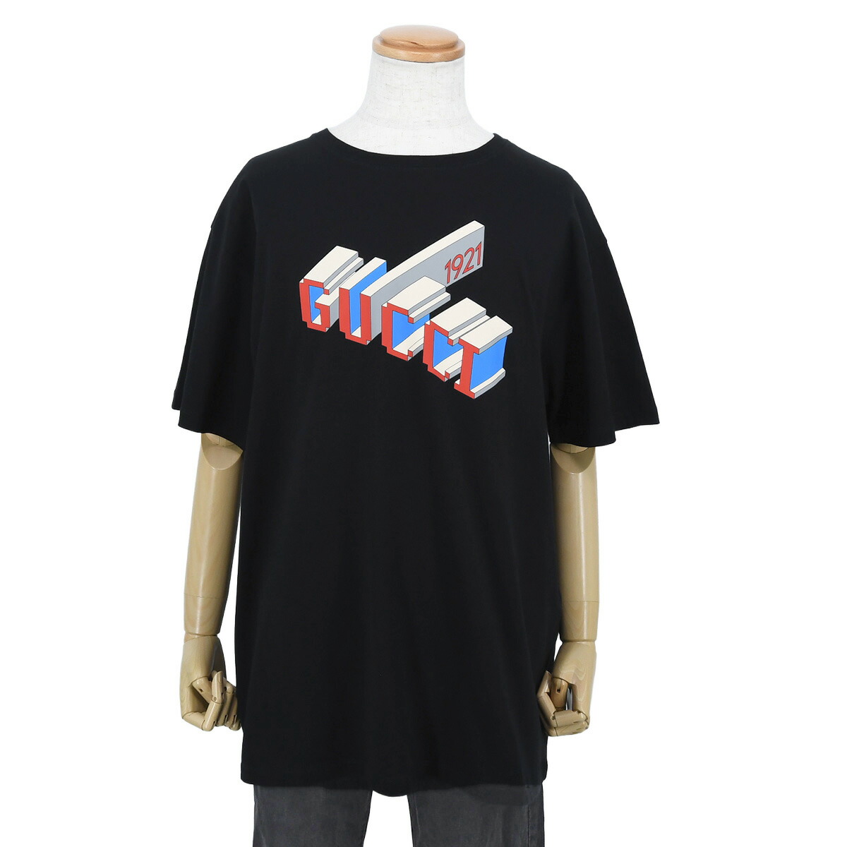 【クーポンでお得&times;さらにポイントUP】 グッチ GUCCI ロゴプリント 半袖 クルーネック Tシャツ カットソー トップス メンズ コットン ブラック 黒 サイズXL 771758 【中古】｜ブランドリユース SUNREV サンレブ