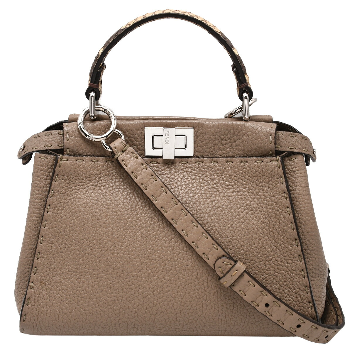 FENDI フェンディ ハンドバッグ ピーカブー セレリア レザー セレリア ピーカブー ソフト スモール カーフレザー ベージュ