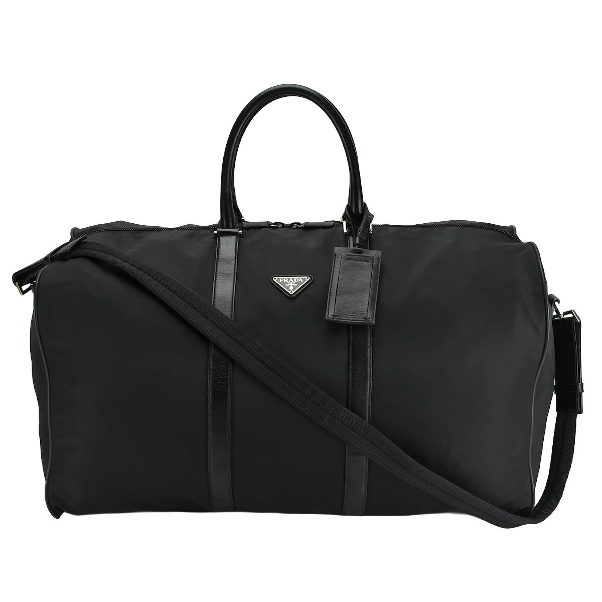 PRADA プラダ ボストンバッグ ナイロン レザー 黒 ブラック V70 PRADA プラダ バッグ ボストンバッグ 2WAY ナイロン ブラック