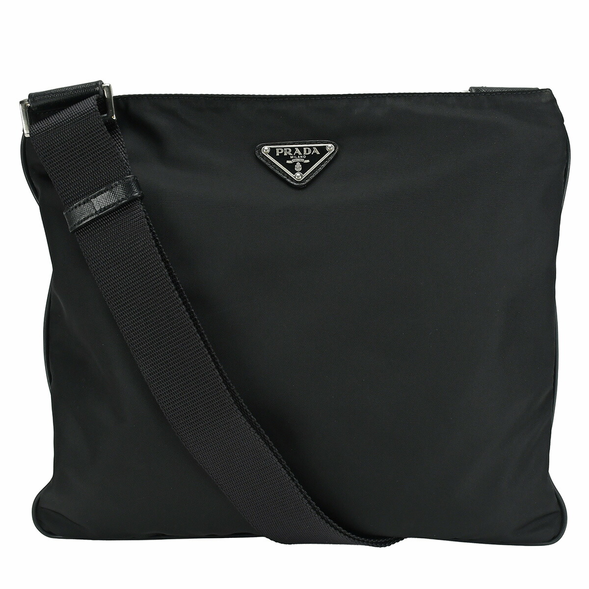 PRADA プラダ ブラック ショルダーバッグ 三角ロゴ カメラバッグ　斜め掛け PRADA - プラダ ショルダーバッグ 三角ロゴ カメラバッグ