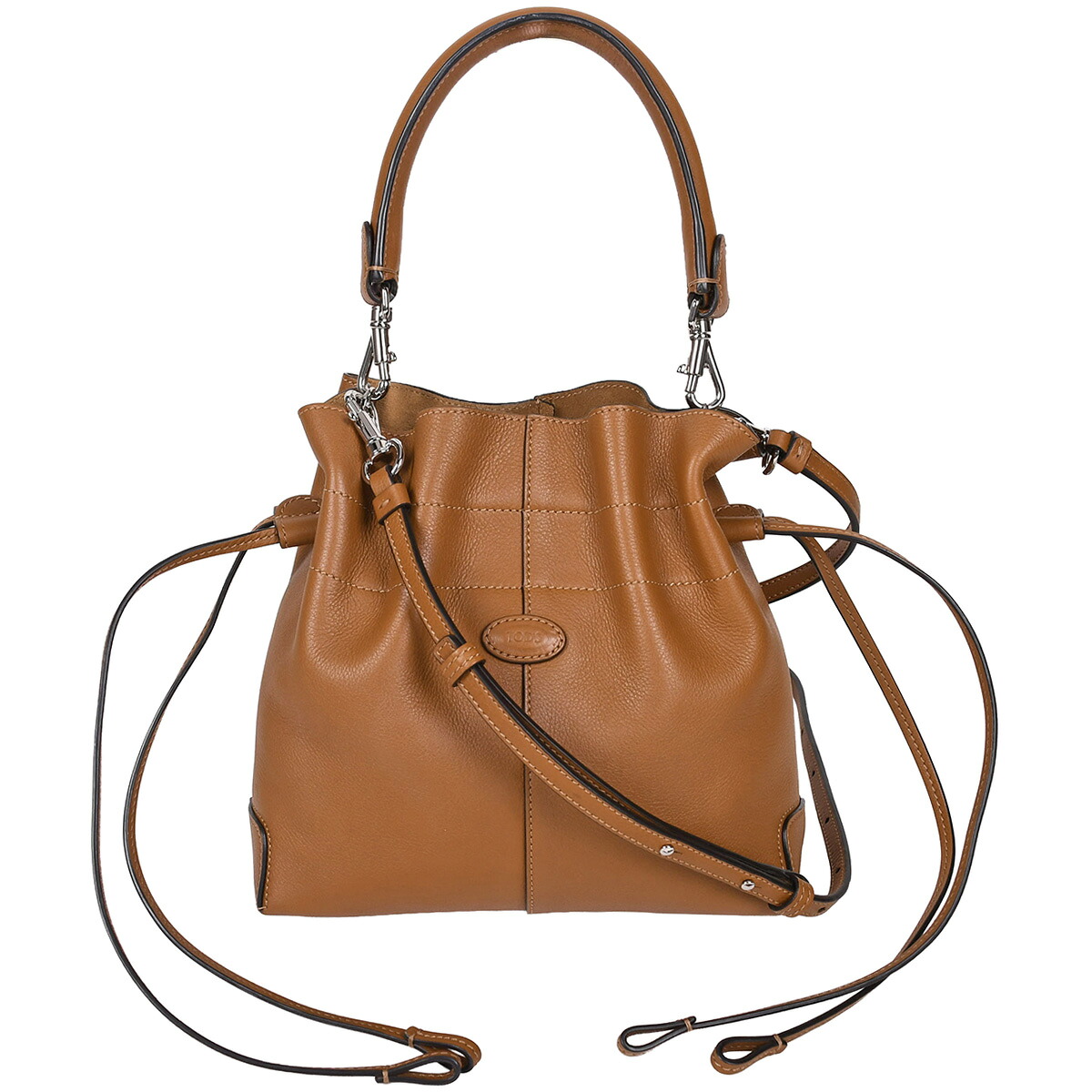 【クーポンでお得×さらにポイントUP】 トッズ TOD'S Di ドローストリング バケットバッグ ミニ ショルダーバッグ ハンドバッグ XBWDBSU0100 レディース レザー ブラウン シルバー金具 【中古】