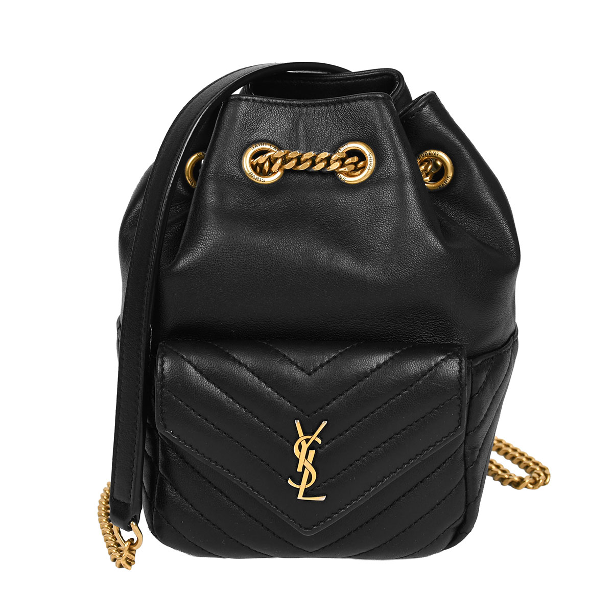 【クーポンでお得×さらにポイントUP】 サンローラン SAINT LAURENT PARIS ジョー ミニ バケット チェーン ショルダーバッグ 斜め掛け 肩掛け 2way レディース ラム レザー ブラック 701631【中古】|ブランドリユース SUNREV サンレブ