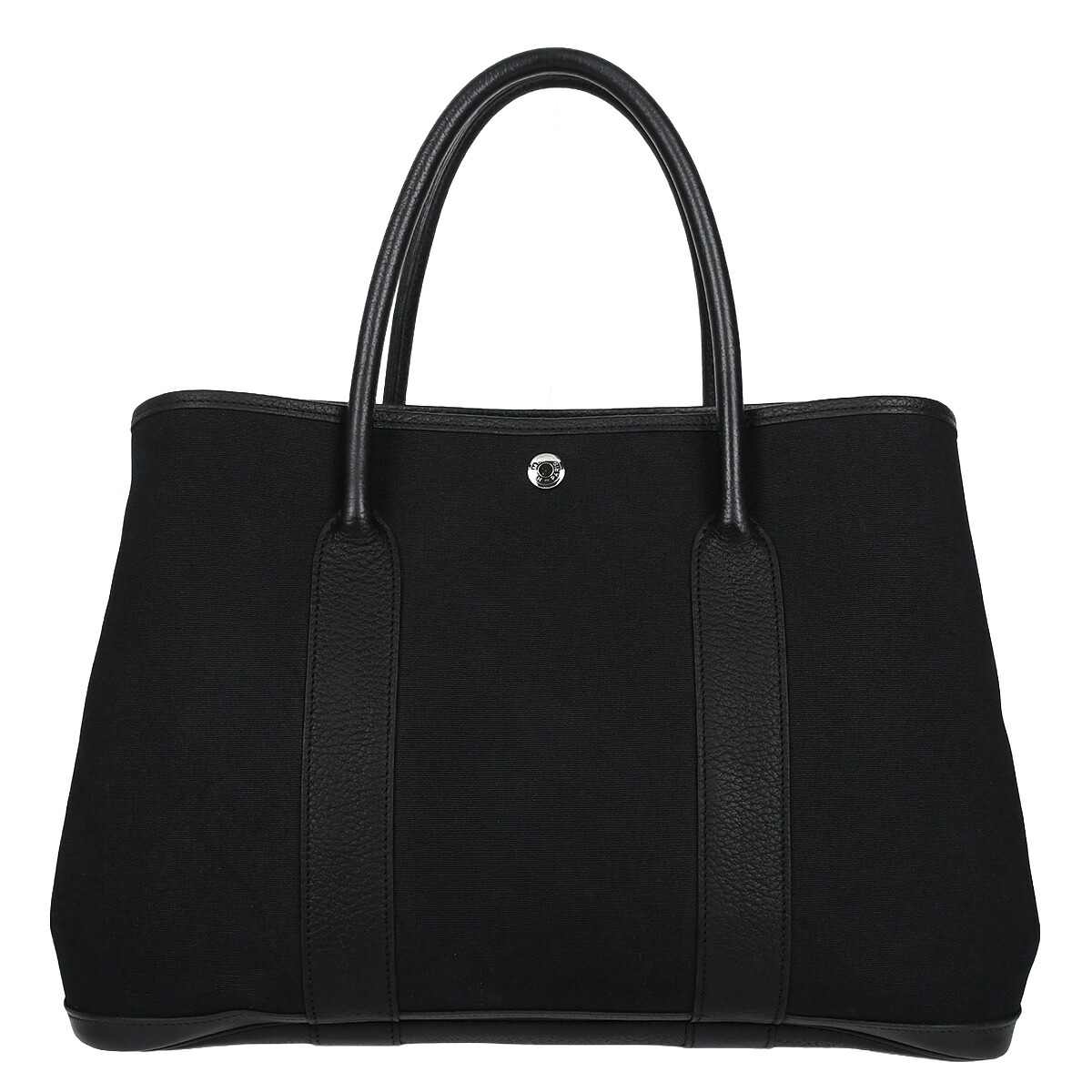 【クーポンでお得×さらにポイント5倍】 新入荷 エルメス HERMES ガーデンパーティPM トートバッグ ハンドバッグ レディース メンズ ブッフル レザー トワルオフィシエ キャンバス ブラック 黒 □I刻【中古】