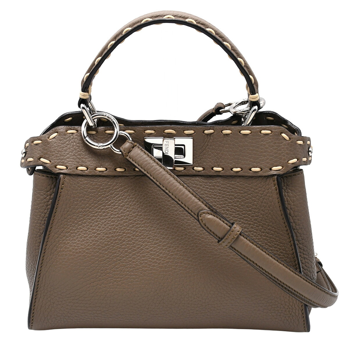 【クーポンでお得×さらにポイントUP】 フェンディ FENDI セレリア ピーカブー ミニ スモール 2way ハンドバッグ ショルダーバッグ レディース レザー グレージュ グレー ベージュ 8BN244【中古】|ブランドリユース SUNREV サンレブ
