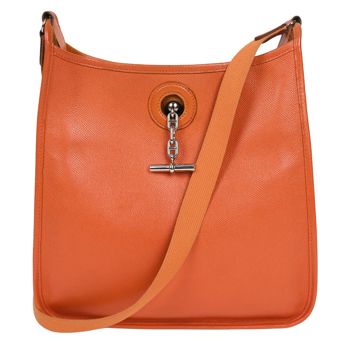 【クーポンでお得×さらにポイントUP】 エルメス HERMES ヴェスパ PM ショルダーバッグ クロスボディバッグ メンズ レディース エプソン レザー オレンジ シルバー金具 【中古】