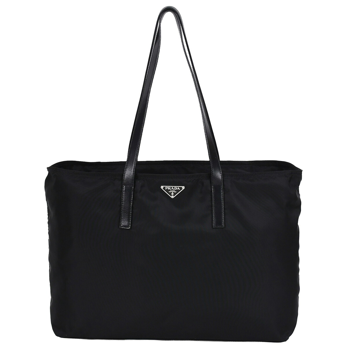 【クーポンでお得×さらにポイントUP】 プラダ PRADA トライアングルロゴ トートバッグ ショルダーバッグ 肩掛け 2way メンズ レディース ナイロン レザー ブラック 黒 シルバー金具 BR0405【中古】|ブランドリユース SUNREV サンレブ
