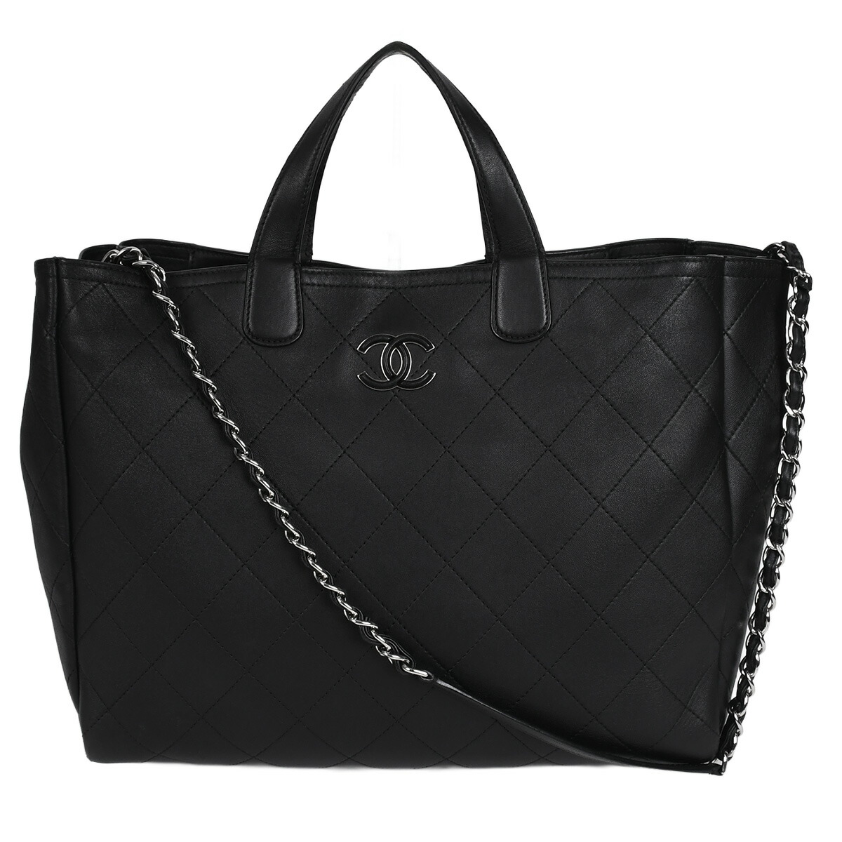 【クーポンでお得&times;さらにポイントUP】 シャネル CHANEL マトラッセ ラージ ショッピングバッグ トートバッグ チェーン ショルダーバッグ 2way 肩掛け ココマーク レザー ブラック 黒 AS0169【中古】｜ブランドリユース SUNREV サンレブ